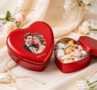 Boîte en métal personnalisée avec logo pour cadeau de mariage, anniversaire, emballage cadeau