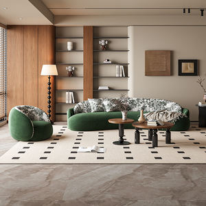 GEDO Sofa model Perancis, bagian Sofa lengkung kain Retro dengan cetakan untuk ruang tamu - Product Image 2