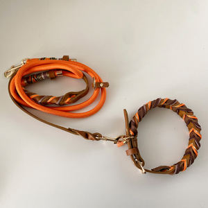 2025 lujo al por mayor logotipo personalizado caminar cómodo cuero suave trenzado mascota perro gato Collar - Product Image 3