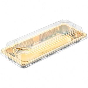Bandeja Rectangular Desechable de Plástico PET para Sushi con Tapa Transparente Antivaho, Caja de Empaque para Comida para Llevar con Impresión UV Personalizada - Product Image 1