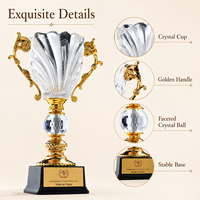Trofeo de Cristal Tallado Exquisito con Grabado Personalizado y Logotipo Personalizado