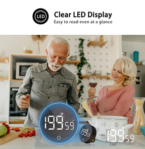 Timer Digitale da Cucina con Display LED Grande, Conto alla Rovescia Magnetico Regolabile fino <span class=keywords><strong>a</strong></span> 200 Minuti - Product Image 3