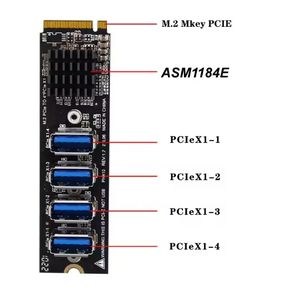 <span class=keywords><strong>M</strong></span>.<span class=keywords><strong>2</strong></span> <span class=keywords><strong>M</strong></span>键PCI-E提升器4提升器到pci卡4端口PCI-E X1适配器模块，用于1至4扩展板ASM1184E - Product Image 2