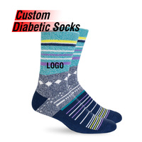 OEM ODM Étoiles grises personnalisées Conception sans couture Tissu évacuant l'humidité pour la sécurité de la santé des pieds Peau sensible Chaussettes en coton pour diabétiques