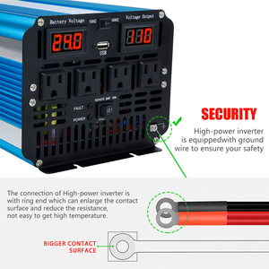 Biến tần sóng sin thuần túy LVYUAN 1000W~8000W |   Bộ chuyển đổi 12V/24V DC sang 110V 220V AC cho hệ thống năng lượng mặt trời trên ô tô RV - Product Image 3