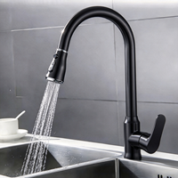 Robinet de cuisine avec bec flexible et bec col de cygne à arc élevé, mitigeur monocommande chaud/froid pour hôtels