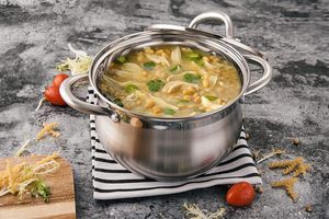 Ensemble de cuisine moderne <span class=keywords><strong>en</strong></span> acier inoxydable de haute qualité, comprenant des casseroles, une marmite et une poêle – Poêle à gaz individuelle personnalisée pour la maison - Product Image 4