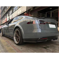 Kit carrosserie large en fibre de carbone pour Tesla Model S 2017 - Lame avant, lames arrière, aileron arrière, jupes latérales