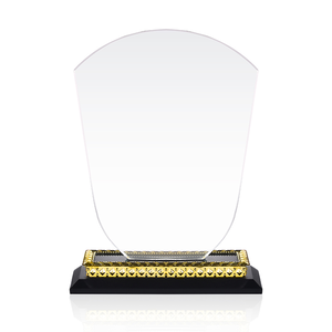 Bán Buôn Chất Lượng Cao K9 Trống Crystal Glass <span class=keywords><strong>Shield</strong></span> Giải Thưởng Trophy Cho 3d Laserengraving Với Vàng Trim Cơ Sở Cho Quà Tặng Kinh Doanh - Product Image 4