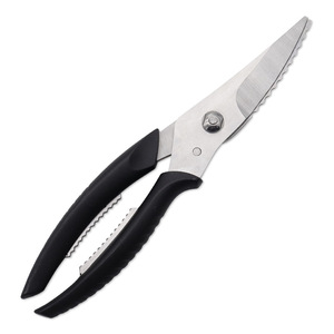 Stainless Steel <b>Kitchen</b> <b>Scissors</b> Straight Head Black Handle For Home Use Multi Purpose Food Cutting Tool - Product Image 3