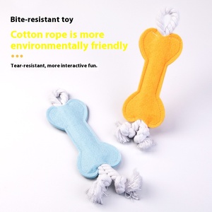 Giocattolo per Cani Ecologico Indistruttibile Stile Cartone Animato con Aroma di Pollo, in Feltro e Corda di Cotone per Addestramento Interattivo - Product Image 4
