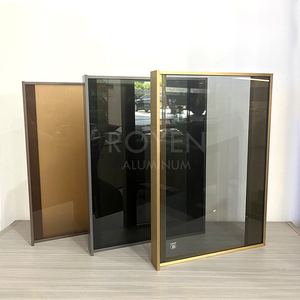 Perfil de Aluminio Anodizado 6063-T5 de Corte Personalizado por <span class=keywords><strong>Royen</strong></span> para Puertas de Armario de Vidrio Modernas y Delgadas y Decoraciones - Product Image 2