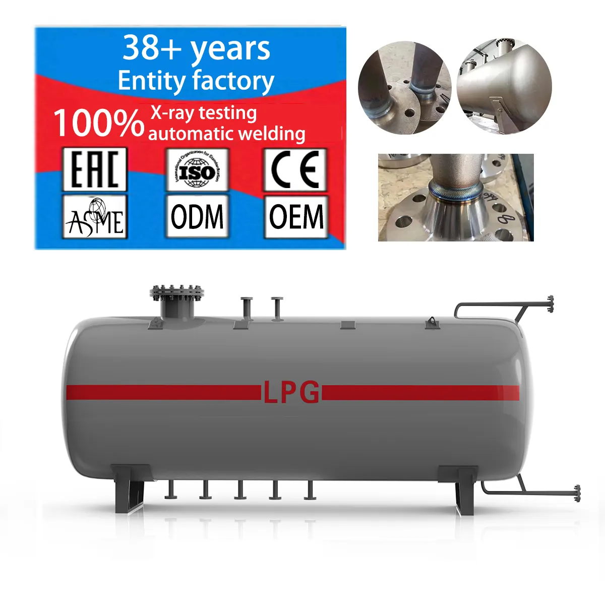 CJSE 5 m3 10 m3 20 m3 30 m3 100 m3 150 m3 Edelstahl-LPG-Tank kunden spezifischer LPG-Propan tank LPG-Gastank für Simbabwe