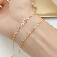 Chaîne en Or Véritable Au750 Tendance, Chaîne Cordon en Or Pur, Collier en Or Pur 18 Carats pour Femmes