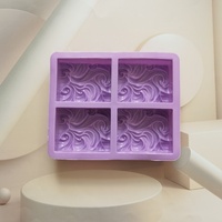 4-fach Silikonform Blumen-Seifenform DIY Handgemachte Seifenform Handgemachte Schokoladen-Keks-Kuchen-Dekoration für Backformen und Basteln