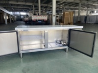 Table de préparation de sandwichs à double température avec réfrigérateur à 2 portes pour cuisine de restaurant, présentoir de garnitures pour pizza, réfrigération 220v