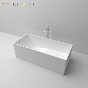 Kitbath Châu Âu Thiết Kế Hiện Đại Bề Mặt Rắn Đá Nhựa Acrylic Vuông Freestanding Bồn Tắm Trong Nhà Cho Khách Sạn Trong Nhà - Product Image 3