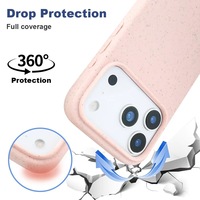Coque de téléphone biodégradable en paille de blé à couverture intégrale, magnétique et antichoc pour iPhone 18 Pro Max, compatible iPhone 17 et 18