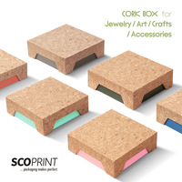 Boîte cadeau en liège pour la protection de l'environnement - Boîte carrée petite pour bijoux avec couvercle Ciel et Terre, artisanat, emballage personnalisé avancé, Chine