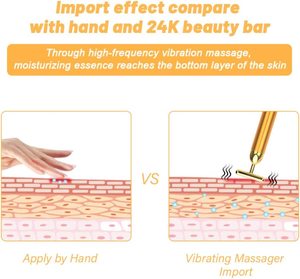 Masajeador Facial Eléctrico en Forma de T, Venta al por Mayor de Fábrica, Herramienta de Belleza <span class=keywords><strong>24K</strong></span>, Barra Dorada para Masaje Facial, para el Cuidado de la Piel - Product Image 2