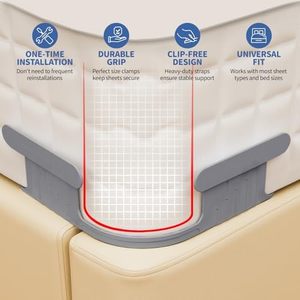 Aukclax nặng tấm ga trải giường chủ mở góc khóa Dải tăng cường dây đai dễ dàng cài đặt không còn lỏng tấm giữ tấm - Product Image 2