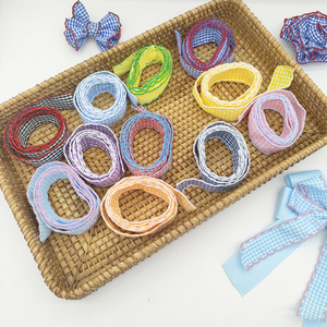 Ruban à carreaux en gros de 1 pouce avec points de lune pour emballage cadeau, bouquets de fleurs, couronnes, décorations de Noël, de fêtes et d'artisanat - Product Image 4