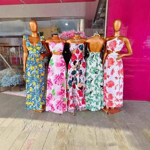 2025 estate senza maniche abito in Chiffon a fiori <span class=keywords><strong>con</strong></span> gilet ampio Casual stampa hawaiana da spiaggia <span class=keywords><strong>con</strong></span> stampa digitale a croce per la primavera - Product Image 5