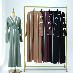 Modesto Turquía Arabia Saudita elegante Abaya suave Nida vestido diseño ARCOS mangas largo Maxi Vestidos para mujeres <span class=keywords><strong>L495</strong></span> - Product Image 6