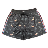Celana Renang Pria Motif Flamingo Hawaii, Cepat Kering, Tali Serut Dapat Disesuaikan, Celana Pantai