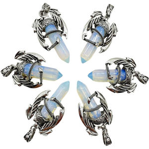 Diverses formes Dragon Charm Pendentif Guérison Naturelle Cristal Opalite Pierre DIY Collier Porte-clés - Product Image 2