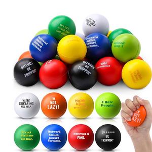 Balle anti-stress personnalisée avec logo - Cadeau promotionnel pour événements de bienvenue, cadeaux de salon professionnel, matériau PU, impression sérigraphique - Product Image 1