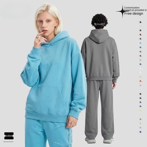 Sweat-shirts à capuche surdimensionnés en polaire premium 350g, 20 couleurs, sans cordon, sweat-shirts à capuche unis en coton pour l'hiver, coupe ample pour hommes - Product Image 2