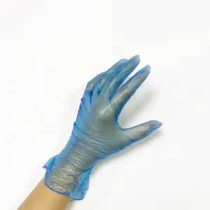 Good Quality Heartmed/IGloves Brand Blue Disposable Vinyl Gloves Powder / Powder Free On Sale