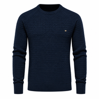 Pull col rond personnalisé OEM pour homme, pull tricoté décontracté chaud automne-hiver, pull tricoté style basique en gros
