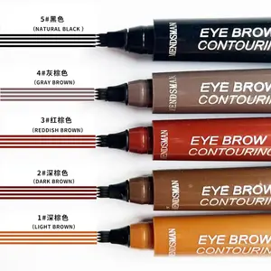 Alta qualidade impermeável e fácil de colorir líquido quad brow lápis para maquiagem dos olhos
