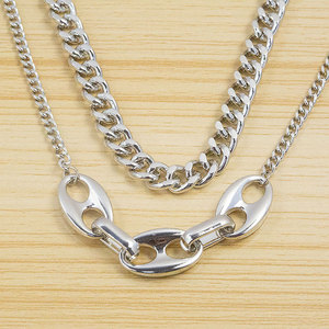 Collana donna donna con catena a maglie in <span class=keywords><strong>acciaio</strong></span> <span class=keywords><strong>chirurgico</strong></span> all'ingrosso personalizzata - Product Image 6