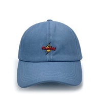 Jeans économiques en denim bleu design brodé sur mesure séchage rapide couleur unie drôle créer des chapeaux de papa bleus en gros