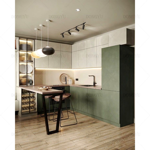 Trung Quốc phổ biến giá tốt nhà bếp thiết kế hiện đại bếp nhỏ đặt <span class=keywords><strong>melamine</strong></span> tủ bếp - Product Image 3