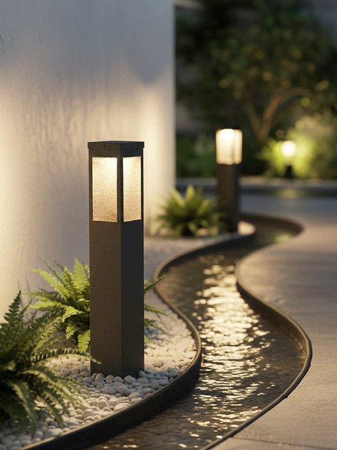 Solar Stainless Steel LED Lawn Light IP65 Waterproof 220V Outdoor Landscape Light 2-Year Warranty for Villa Courtyard Garden