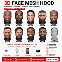 Máscara de Kanye Impresa en 3D, Máscara Facial Completa de Malla Elástica para Cosplay, Gorro de Moda Hip Hop, Pasamontañas, Gorro con Capucha