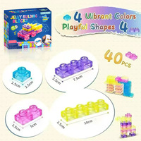 En gros, Boîte surprise de jouets sensoriels Kawaii Squishy en gelée à montée lente, en forme de blocs de construction, anti-stress, décor de bureau et cadeaux
