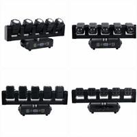 5 Projecteurs LED mobiles RGBW 4-en-1 de 30W, 6 Projecteurs LED dorés de 20W à rotation infinie, Contrôle DMX512, Éclairage de scène IP20