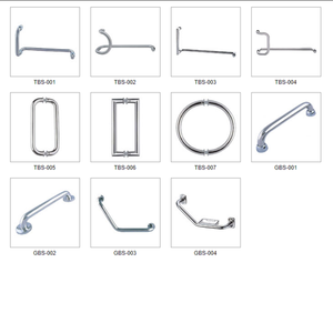 Tube en acier inoxydable salle de douche porte en verre dos à dos porte-serviettes poignée coulissante - Product Image 6