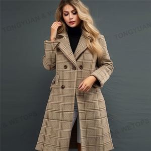 <strong>Womens</strong> <strong>Plus</strong> <strong>Size</strong> Clothing Autumn <strong>Plus</strong> <strong>Size</strong> <strong>Women's</strong> <strong>Coat</strong> Plaid Long <strong>Coat</strong> <strong>Women's</strong> Tweed <strong>Coat</strong> Casual Solid Quantity <strong>Waterproof</strong> Key - Product Image 5