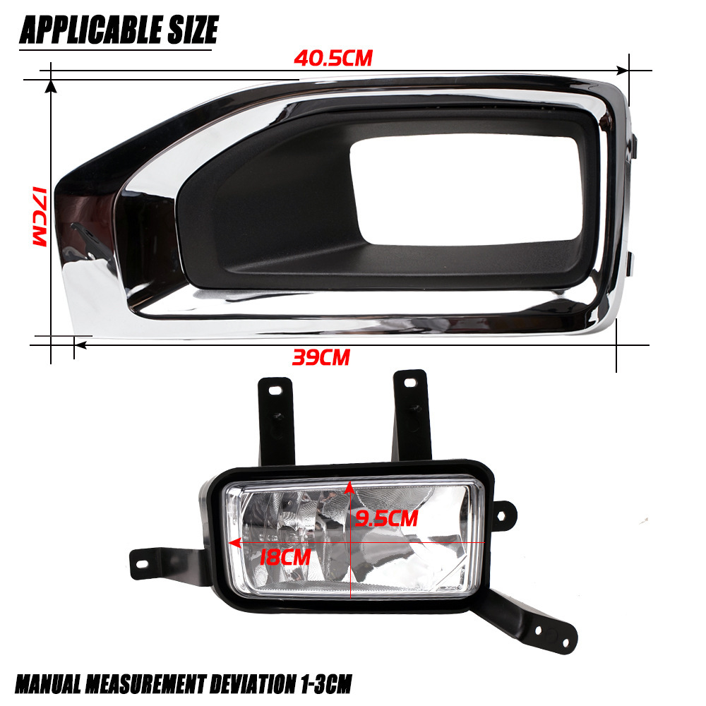 Chrome Fog Light Bezels With Driving Lamps & Bulbs For GMC Yukon / Yukon XL 2015-2020 – Direct Fit