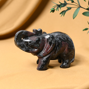 Vente chaude Statue d'animal en pierre précieuse naturelle Sculpture d'éléphant en quartz <span class=keywords><strong>rose</strong></span> pour la décoration de la maison - Product Image 2