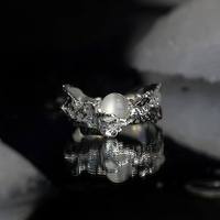 Bague ouverte réglable Novito Soleil et Lune avec pierre naturelle et verre, style minimaliste vintage, cadeau pour couples