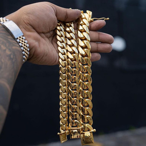 Gioielli Hip Hop di lusso Cadena Cubana Custom 10K 14K 18K <span class=keywords><strong>24K</strong></span> <span class=keywords><strong>bracciale</strong></span> a maglia Cubana Miami in <span class=keywords><strong>oro</strong></span> giallo massiccio reale per uomo donna - Product Image 3