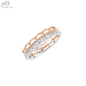 Popular Wholesale Vintage Trendy Delicate Two Tone Vintage Victorian <b>Ring</b> Jewelry 18K Solid Gold Real Natural Diamond <b>Ring</b> - Product Image 2