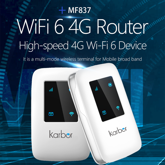 Karbor MF837 Mobile Portable Wireless 4G LTE WiFi Hotspot Router ESIM Support 3000mAh Battery SIM Cards Firewall